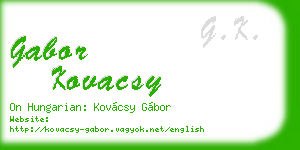 gabor kovacsy business card